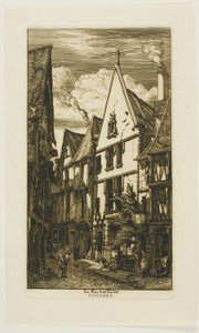 Rue des Toiles, Bourges autorstwa Charles Meryon