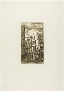 Rue des Toiles, Bourges autorstwa Charles Meryon