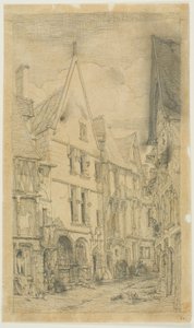 Rue des Toiles, Bourges autorstwa Charles Meryon