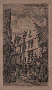Rue des Toiles, Bourges autorstwa Charles Meryon