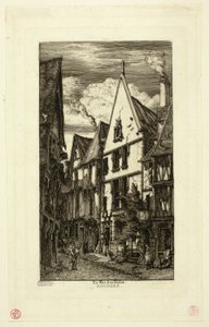 Rue des Toiles, Bourges autorstwa Charles Meryon