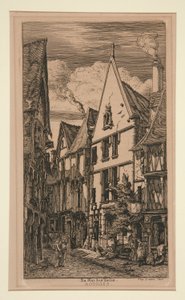 Ulica tkanin, ? Bourges autorstwa Charles Meryon