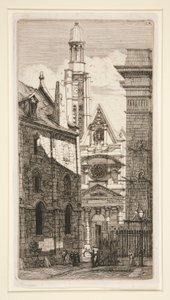 Saint-Etienne-du-Mont autorstwa Charles Meryon