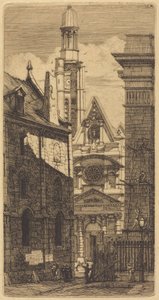 Saint-Étienne-du-Mont, Paryż (kościół św. Szczepana na Wzgórzu, Paryż) autorstwa Charles Meryon