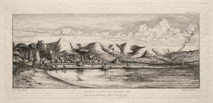 Seine Fishing off Charcoal Burners Point, Akaroa, Półwysep Banks, 1845, 1863. autorstwa Charles Meryon