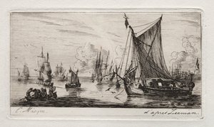 Rybacy z Morza Południowego, 1850. autorstwa Charles Meryon