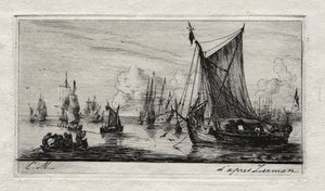 Rybacy z Morza Południowego, 1850. autorstwa Charles Meryon