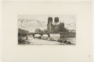 Apsyda Notre-Dame, Paryż autorstwa Charles Meryon