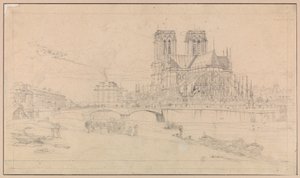 Apsydy katedry Notre-Dame w Paryżu autorstwa Charles Meryon