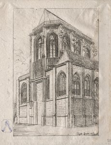 Apsyda kościoła St. Martin-sur-Renelle, 1860. autorstwa Charles Meryon