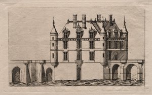 Zamek Chenonceau, 1856. autorstwa Charles Meryon