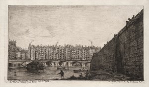 Most Wymiany, Paryż, ok. 1784 autorstwa Charles Meryon