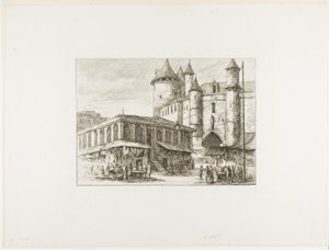 Wielki Châtelet, Paryż, ok. 1930 r. 1780, po wcześniejszym rysunku autorstwa Charles Meryon