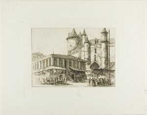 Wielki Châtelet, Paryż, ok. 1930 1780, po wcześniejszym rysunku autorstwa Charles Meryon