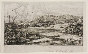 Mała francuska kolonia w Akaroa, 1845 autorstwa Charles Meryon