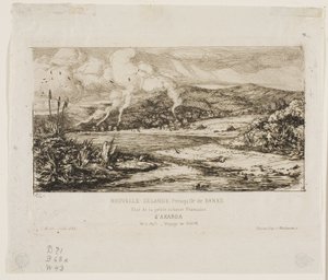Mała francuska kolonia w Akaroa, 1845 autorstwa Charles Meryon