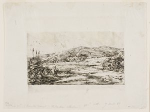 Mała francuska kolonia w Akaroa, 1845 autorstwa Charles Meryon