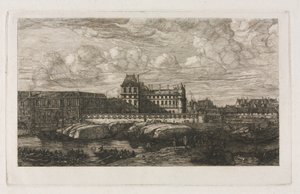 Stary Luwr z obrazu Zeemana, 1651 autorstwa Charles Meryon
