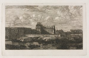 Stary Luwr z obrazu Zeemana, 1651, 1866. autorstwa Charles Meryon