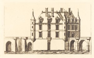 Chateau de Chenonceau, 1. płyta (Zamek Chenonceau, 1. płyta) autorstwa Charles Meryon after Jacques Androuet Ducerceau I
