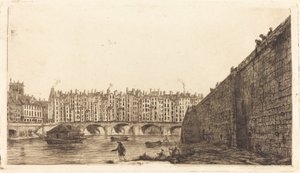 Pont-au-Change, Paryż, ok. 1784 r. autorstwa Charles Meryon after Victor Jean Nicolle
