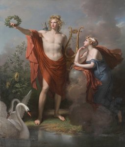 Apollo, bóg światła, elokwencji, poezji i sztuk pięknych z Uranią, muzą astronomii