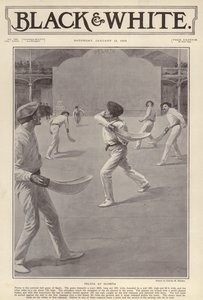 Baskijski sport pelota rozgrywany w Olimpii w Londynie (litho)