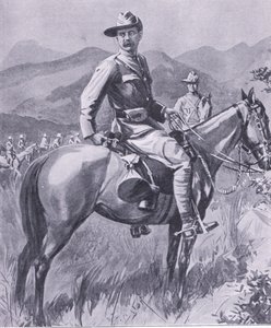Generał brygady Lumer, z książki After Pretoria: The Guerilla War wydanej przez Harmsworth Bros Limited, 1901 autorstwa Charles Mills Sheldon