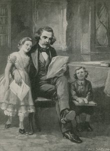 Nathaniel Hawthorne czyta swoim dzieciom autorstwa Charles Mills Sheldon