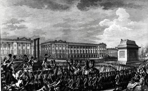 Dzień 21 stycznia 1793: Śmierć Ludwika XVI (1754-93) na Place de la Revolution, rytowany przez Isidore Stanislas Helman (1743-1809) 1793