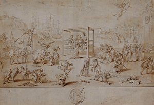 Rasa europejska: alegoryczna karykatura o stanie politycznej Europy w latach 1738-9, autorstwa Charles Mosley