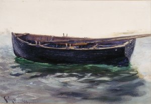 Study of Boat (olej na papierze (wklejony na kartę)) autorstwa Charles Napier Hemy