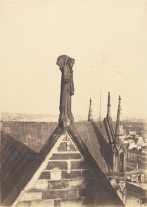 [Anioł Zmartwychwstania na dachu katedry Notre-Dame w Paryżu] autorstwa Charles Nègre