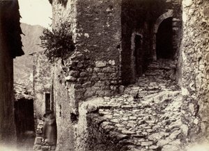 Ulica w Sainte-Agnès w pobliżu Roquebrune autorstwa Charles Nègre