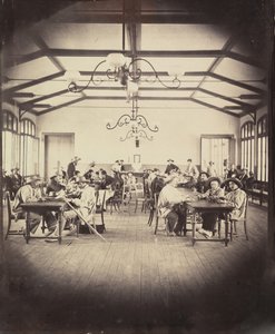 Cesarski Azyl w Vincennes, sala gier, 1858-59. autorstwa Charles Nègre