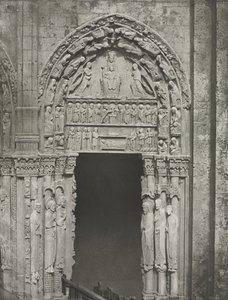 Katedra w Chartres: prawe drzwi portalu królewskiego z Matką Bożą z Chartres, 1857.