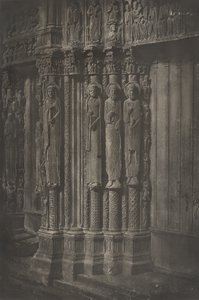 Tablica XIII Katedra w Chartres, Posągi Kolumny Drzwi Centralnych Portalu..., 1855.