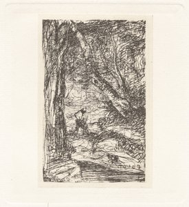 Płyta XI – Drwal (Płyta XI – Drwal) autorstwa Charles Nègre, Jean Baptiste Camille Corot, André Jammes