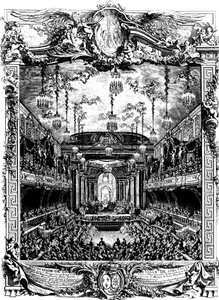 Dekoracja sali w Wersalu, Francja, 1745.