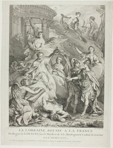 Lotaryngia zjednoczona z Francją (La Lorraine reunie a la France) autorstwa Charles Nicolas Cochin I