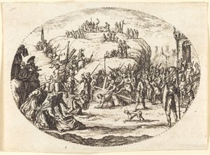 Małe niesienie krzyża autorstwa Charles Nicolas Cochin I after Jacques Callot