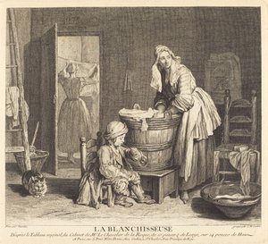 Praczka autorstwa Charles Nicolas Cochin I after Jean Siméon Chardin