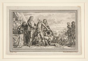 Le Roi arme le Dauphin a Fontenoy (Król uzbraja Dauphina w Fontenoy)