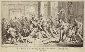 Hugenoci plądrują katedrę w Montpellier, Francja, 1621