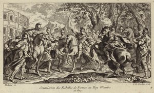 Poddanie buntowników z Nimes Wambie, królowi Wizygotów, 672 autorstwa Charles Nicolas II Cochin