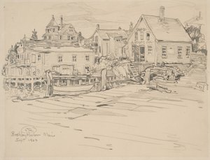 Port Boothbay, Maine, 1923 (grafit na papierze) autorstwa Charles P. Reiffel