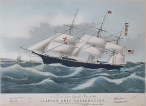 Amerykański kliper „Dreadnought”, litografia Nathaniela Curriera (1813-88)