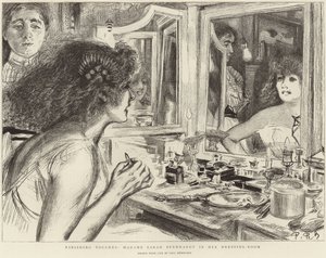 Madame Sarah Bernhardt w swojej garderobie (lito) autorstwa Charles Paul (after) Renouard