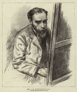 Pan JW Waterhouse, RA (lito) autorstwa Charles Paul (after) Renouard