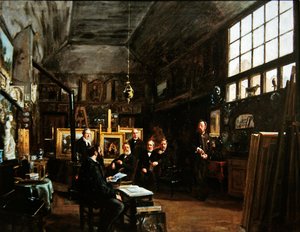 Posiedzenie zarządu Artezyjskiego Towarzystwa Przyjaciół Sztuk Pięknych, po 1874 r. autorstwa Charles Paul Etienne Desavary